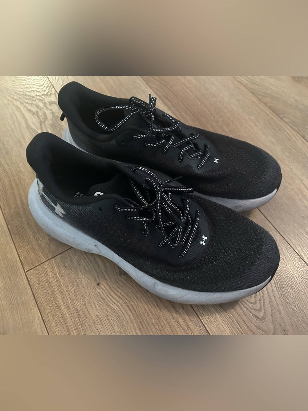 Under Armour Black and White Running Shoes